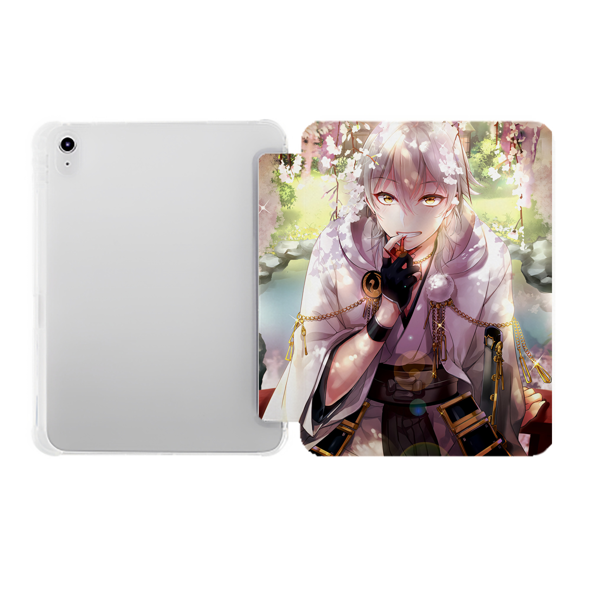 （画像用） 刀剣乱舞 Touken Ranbu IPad ケース ペン収納付き 三つ折りスタンド PUレザー×シリコン 対応機種9.5/10.5/10.9インチ